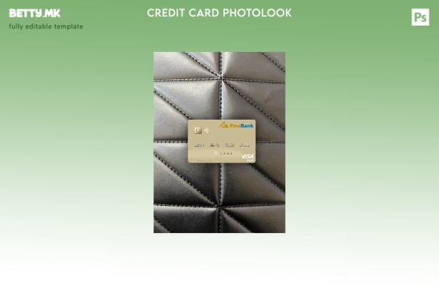 модерен стил Суринам Finabank N.V. виза дебитна картичка photolook преден шаблон